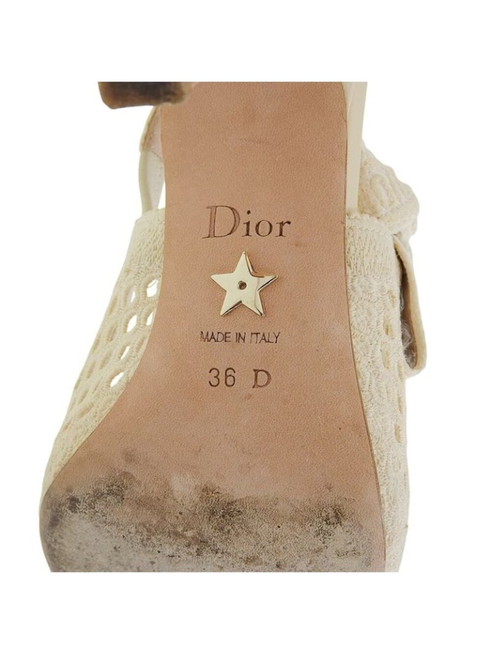 Dior Embroidered Ring Back Strap Sandals Beige - Picture 7 of 7